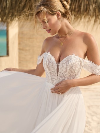 Rebecca Ingram VAUGHN (23RS719A01 - Unlined Bodice) VAUGHN (23RS719A01 - Unlined Bodice) #1 Ivory/Silver Accent thumbnail