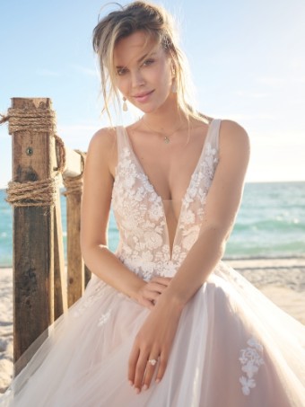 Rebecca Ingram WINONA WINONA #3 Ivory over Blush (gown with Natural Illusion) thumbnail