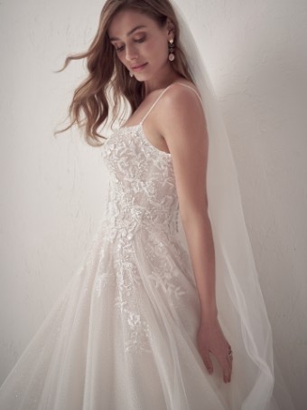 Maggie Sottero Casey CASEY (22MC926A01 - Unlined Bodice, Glitter Tulle 3) #2 Ivory over Champagne (gown with Natural Illusion) thumbnail