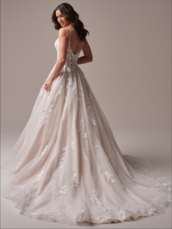 Maggie Sottero LIBERTY (25MS887A01 - Unlined bodice with plunge, Sparkle tulle) LIBERTY (25MS887A01 - Unlined bodice with plunge, Sparkle tulle) #4 default Ivory thumbnail