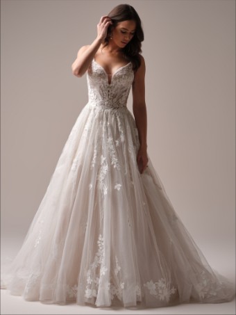 Maggie Sottero LIBERTY (25MS887A01 - Unlined bodice with plunge, Sparkle tulle) LIBERTY (25MS887A01 - Unlined bodice with plunge, Sparkle tulle) #1 Ivory thumbnail