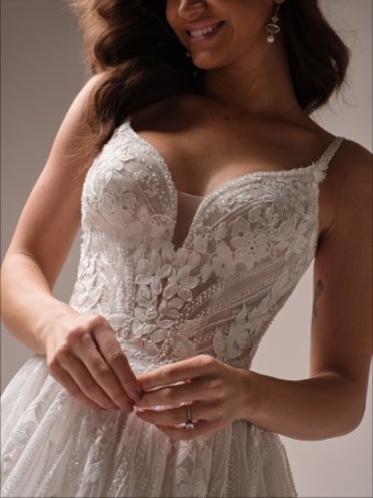 Maggie Sottero LIBERTY (25MS887A01 - Unlined bodice with plunge, Sparkle tulle) LIBERTY (25MS887A01 - Unlined bodice with plunge, Sparkle tulle) #2 Ivory thumbnail